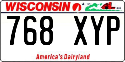 WI license plate 768XYP