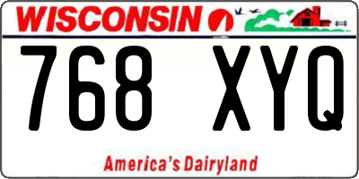 WI license plate 768XYQ