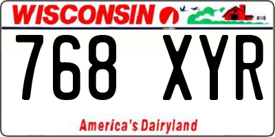 WI license plate 768XYR