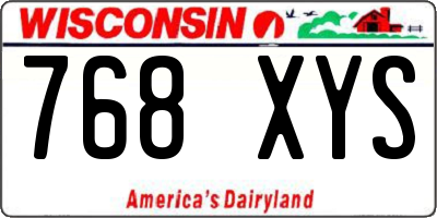 WI license plate 768XYS