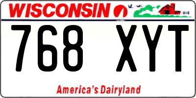WI license plate 768XYT