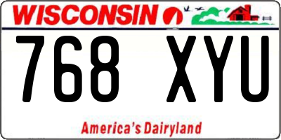 WI license plate 768XYU