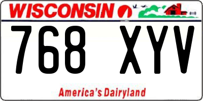 WI license plate 768XYV