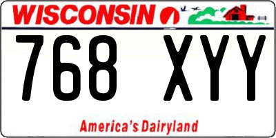 WI license plate 768XYY