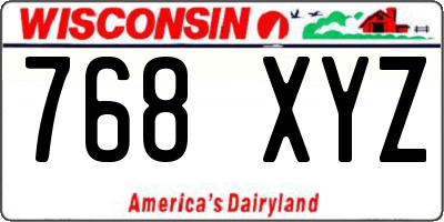 WI license plate 768XYZ