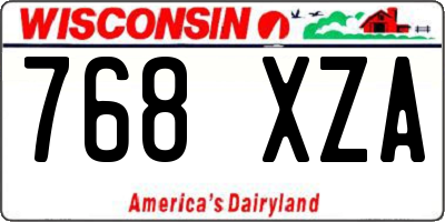 WI license plate 768XZA