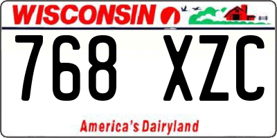 WI license plate 768XZC