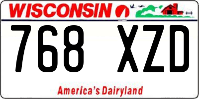 WI license plate 768XZD