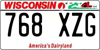 WI license plate 768XZG