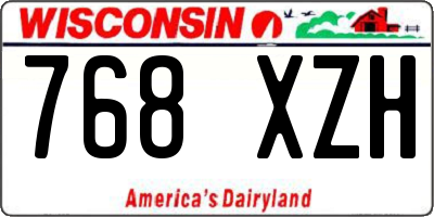 WI license plate 768XZH