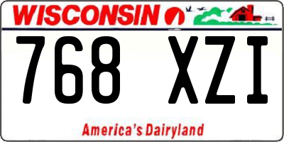 WI license plate 768XZI