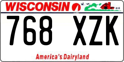 WI license plate 768XZK