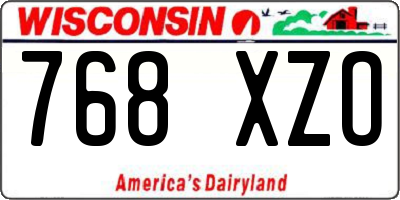 WI license plate 768XZO