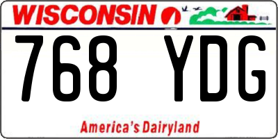 WI license plate 768YDG