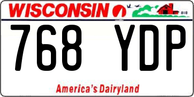 WI license plate 768YDP