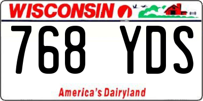 WI license plate 768YDS