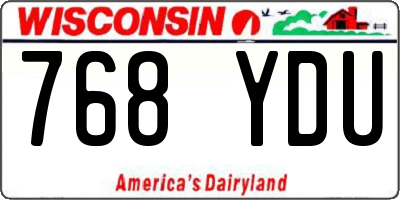 WI license plate 768YDU