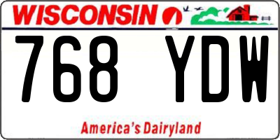 WI license plate 768YDW
