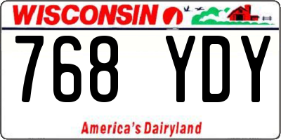 WI license plate 768YDY
