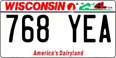 WI license plate 768YEA