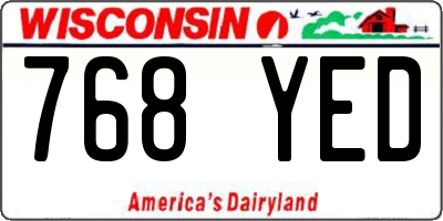 WI license plate 768YED