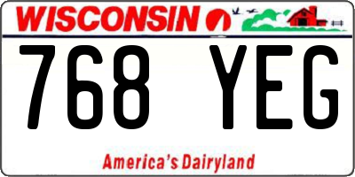WI license plate 768YEG