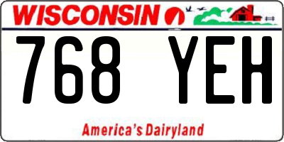WI license plate 768YEH