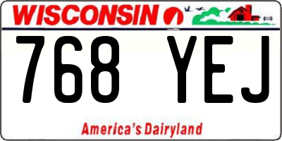 WI license plate 768YEJ