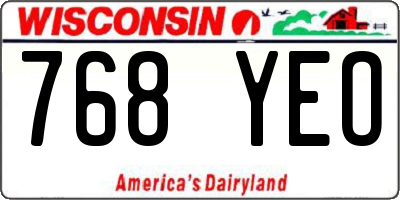 WI license plate 768YEO