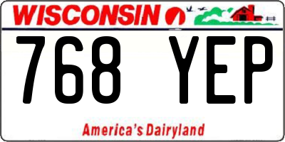 WI license plate 768YEP
