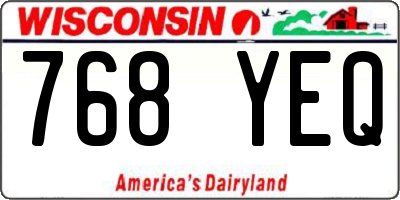 WI license plate 768YEQ