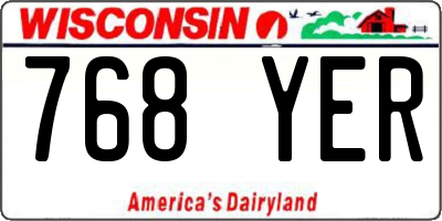 WI license plate 768YER