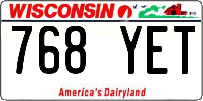 WI license plate 768YET