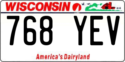 WI license plate 768YEV