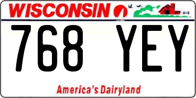 WI license plate 768YEY