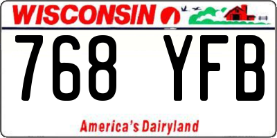 WI license plate 768YFB