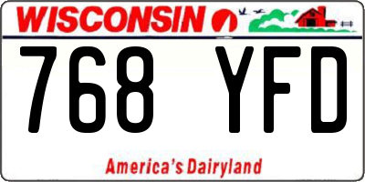 WI license plate 768YFD