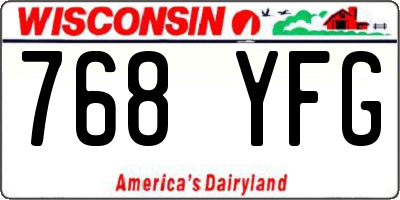 WI license plate 768YFG