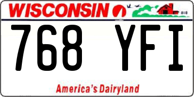 WI license plate 768YFI