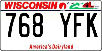 WI license plate 768YFK
