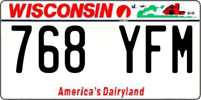 WI license plate 768YFM