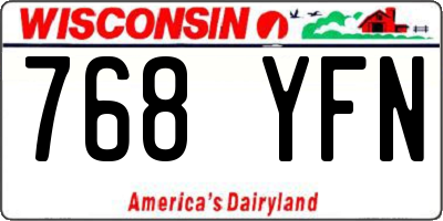WI license plate 768YFN