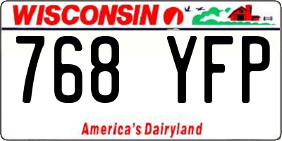 WI license plate 768YFP