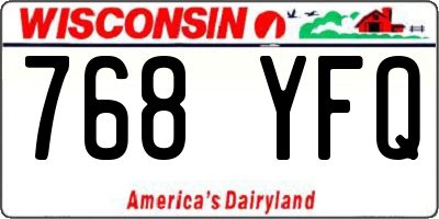WI license plate 768YFQ