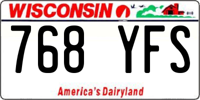 WI license plate 768YFS