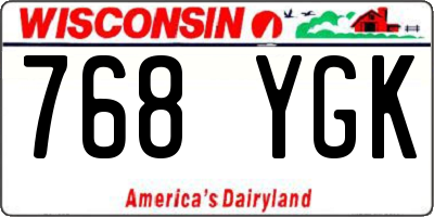 WI license plate 768YGK