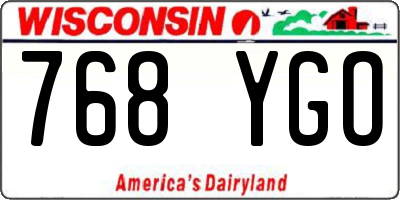 WI license plate 768YGO