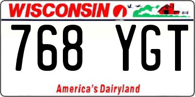 WI license plate 768YGT