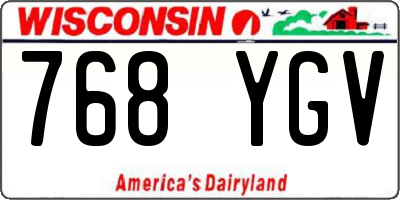 WI license plate 768YGV