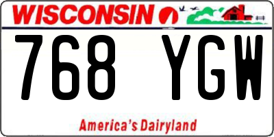 WI license plate 768YGW